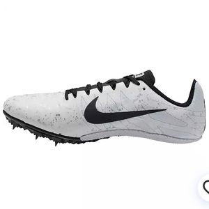Nike Zoom Rival S Sprint 9 Track Field Cleats Spikes White Black Size 7